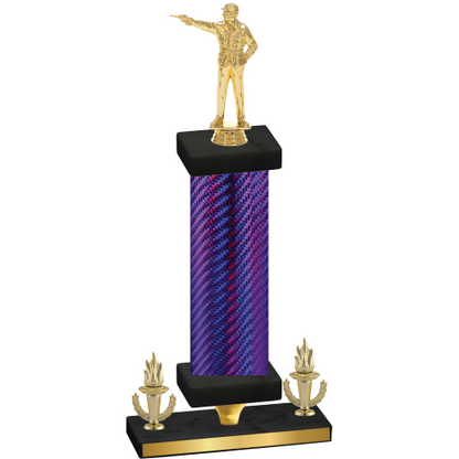 Premium Single Purple Carbon Fiber Victory Shooter Trophy