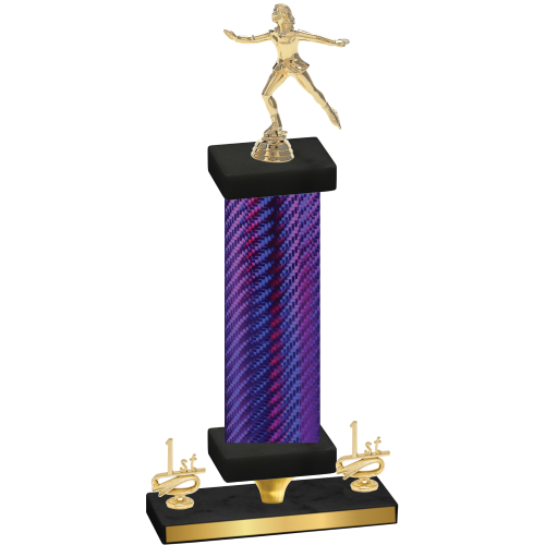 Premium Single Purple Carbon Fiber First Place Skater Trophy