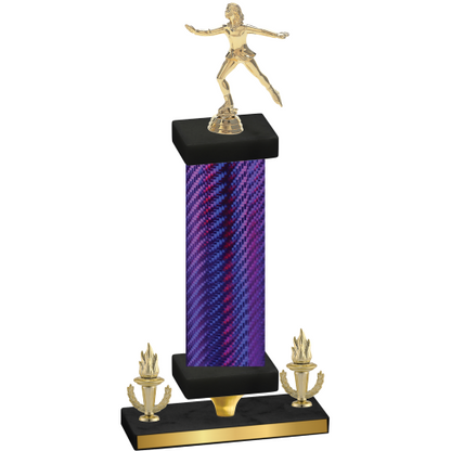 Premium Single Purple Carbon Fiber Victory Skater Trophy