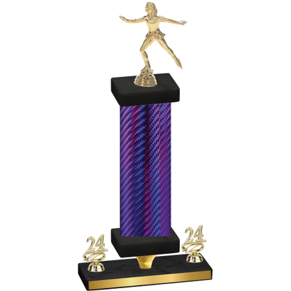 Premium Single Purple Carbon Fiber Year Skater Trophy