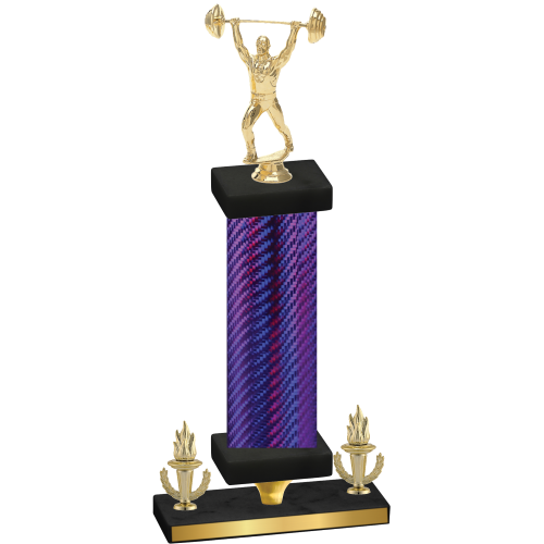 Premium Single Purple Carbon Fiber Victory Weights Trophy