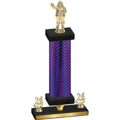 Premium Single Purple Carbon Fiber Year Holiday Trophy