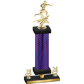 Premium Single Purple Carbon Fiber Year Flag Football Trophy