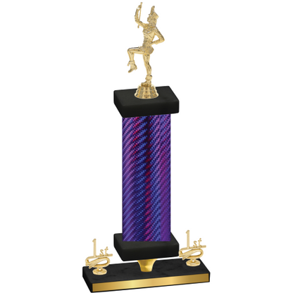 Premium Single Purple Carbon Fiber First Place Majorette Trophy