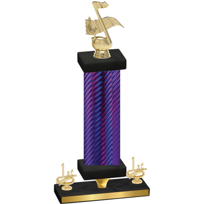 Premium Single Purple Carbon Fiber First Place Music Trophy