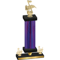 Premium Single Purple Carbon Fiber Third Place Music Trophy
