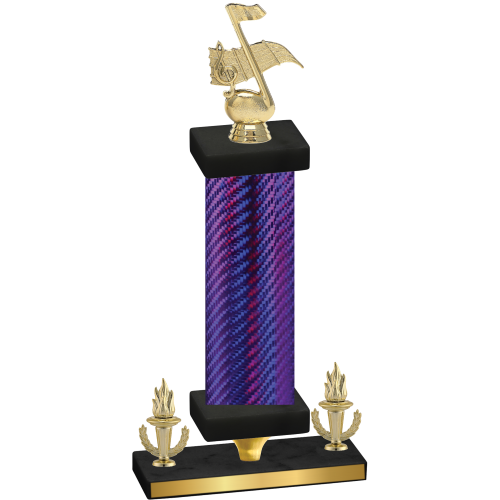 Premium Single Purple Carbon Fiber Victory Music Trophy