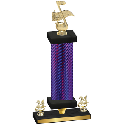 Premium Single Purple Carbon Fiber Year Music Trophy