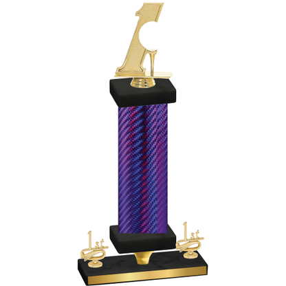 Premium Single Purple Carbon Fiber First Place Golf Trophy