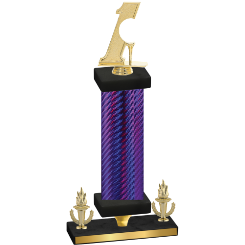 Premium Single Purple Carbon Fiber Victory Golf Trophy