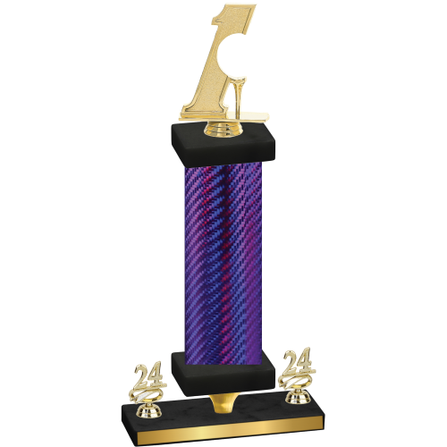 Premium Single Purple Carbon Fiber Year Golf Trophy