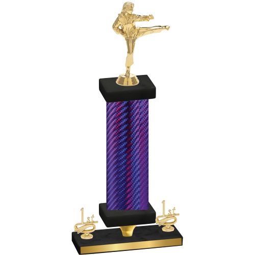 Premium Single Purple Carbon Fiber First Place Karate Trophy