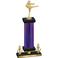 Premium Single Purple Carbon Fiber Victory Karate Trophy