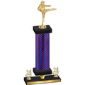 Premium Single Purple Carbon Fiber Year Karate Trophy