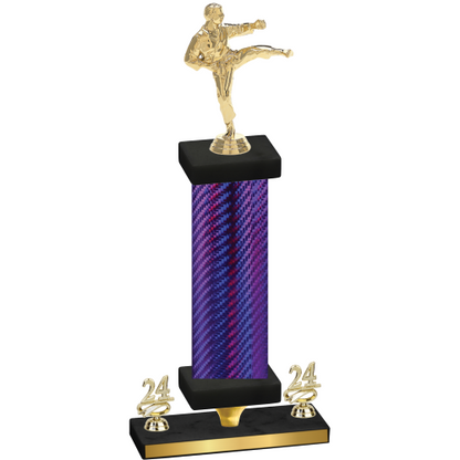 Premium Single Purple Carbon Fiber Year Karate Trophy