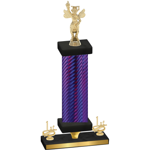 Premium Single Purple Carbon Fiber First Place Academics Trophy