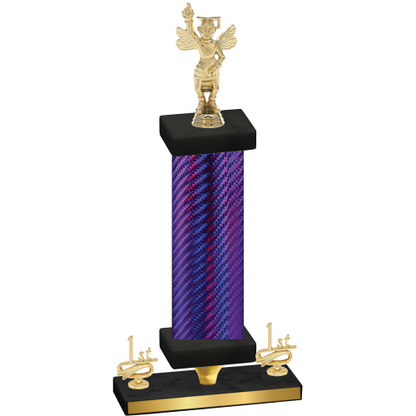 Premium Single Purple Carbon Fiber First Place Academics Trophy