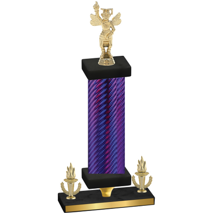 Premium Single Purple Carbon Fiber Victory Academics Trophy