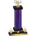 Premium Single Purple Carbon Fiber First Place Academics Trophy