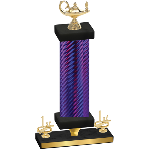 Premium Single Purple Carbon Fiber First Place Academics Trophy