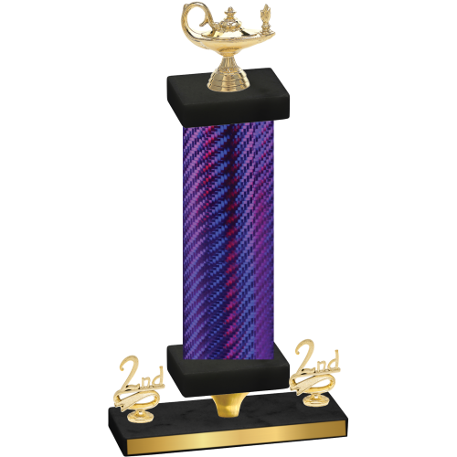 Premium Single Purple Carbon Fiber Second Place Academics Trophy