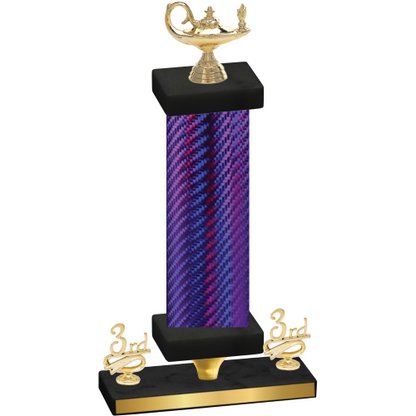 Premium Single Purple Carbon Fiber Third Place Academics Trophy