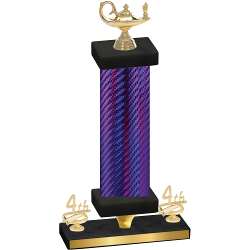 Premium Single Purple Carbon Fiber Fourth Place Academics Trophy