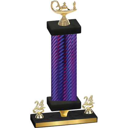 Premium Single Purple Carbon Fiber Year Academics Trophy