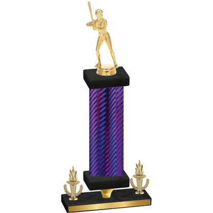 Premium Single Purple Carbon Fiber Victory Softball Trophy