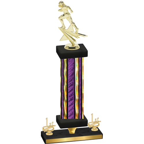 Premium Single Purple Glacier First Place Football Trophy