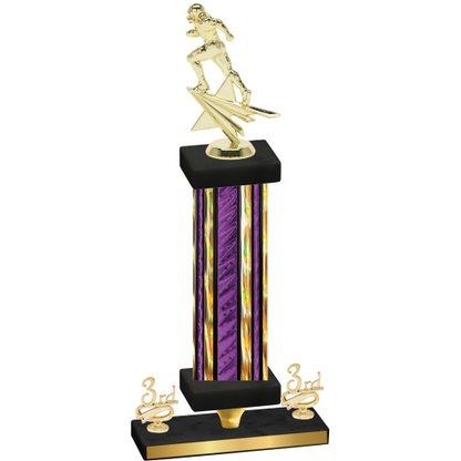 Premium Single Purple Glacier Third Place Football Trophy