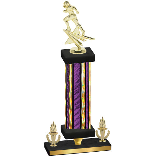 Premium Single Purple Glacier Victory Football Trophy