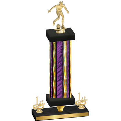 Premium Single Purple Glacier First Place Soccer Trophy