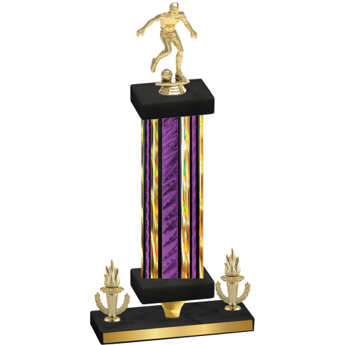 Premium Single Purple Glacier Victory Soccer Trophy