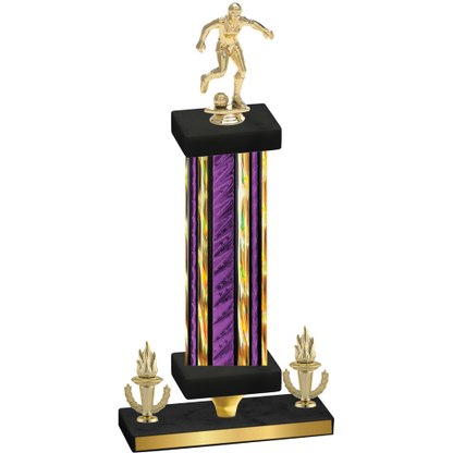 Premium Single Purple Glacier Victory Soccer Trophy