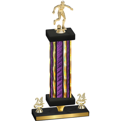 Premium Single Purple Glacier Year Soccer Trophy