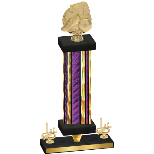 Premium Single Purple Glacier First Place Soccer Trophy