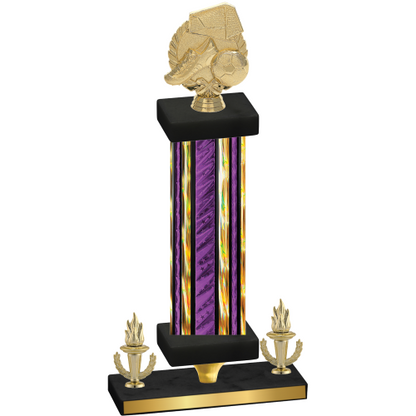 Premium Single Purple Glacier Victory Soccer Trophy