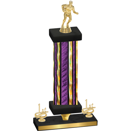 Premium Single Purple Glacier First Place Rugby Trophy