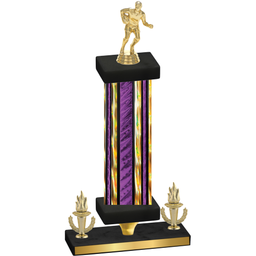 Premium Single Purple Glacier Victory Rugby Trophy