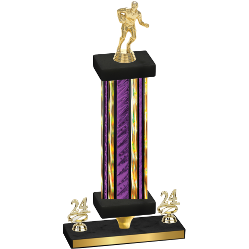 Premium Single Purple Glacier Year Rugby Trophy