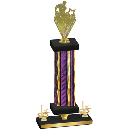 Premium Single Purple Glacier First Place Rugby Trophy