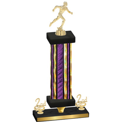 Premium Single Purple Glacier Second Place Running Trophy