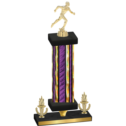 Premium Single Purple Glacier Victory Running Trophy