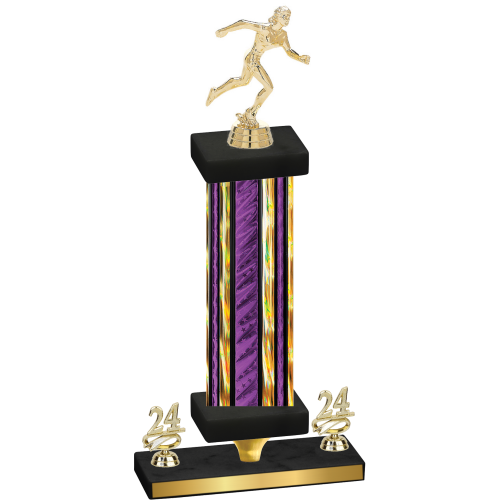 Premium Single Purple Glacier Year Running Trophy