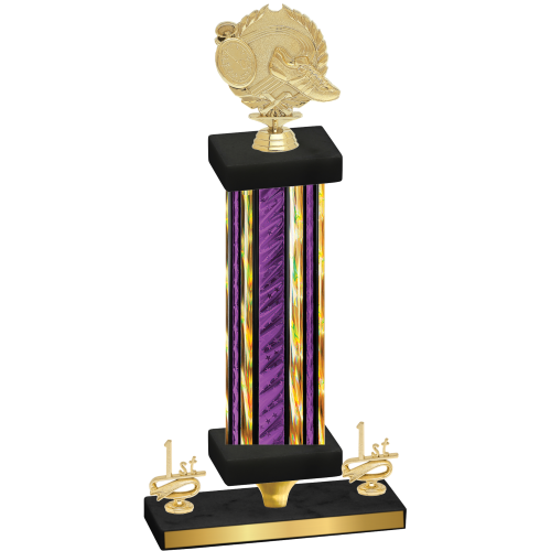 Premium Single Purple Glacier First Place Running Trophy