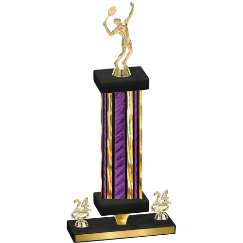 Premium Single Purple Glacier Year Tennis Trophy