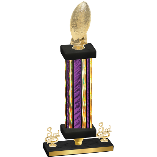 Premium Single Purple Glacier Third Place Football Trophy