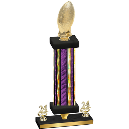 Premium Single Purple Glacier Year Football Trophy