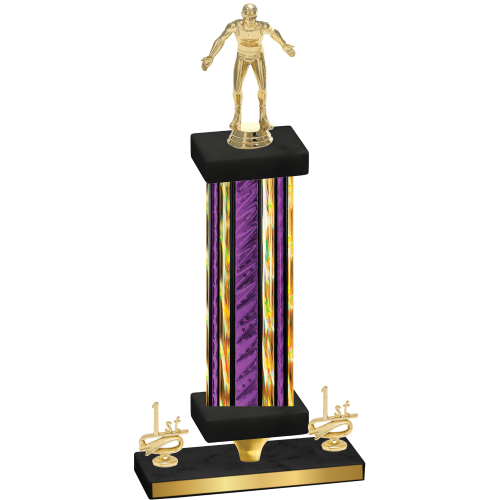 Premium Single Purple Glacier First Place Wrestling Trophy